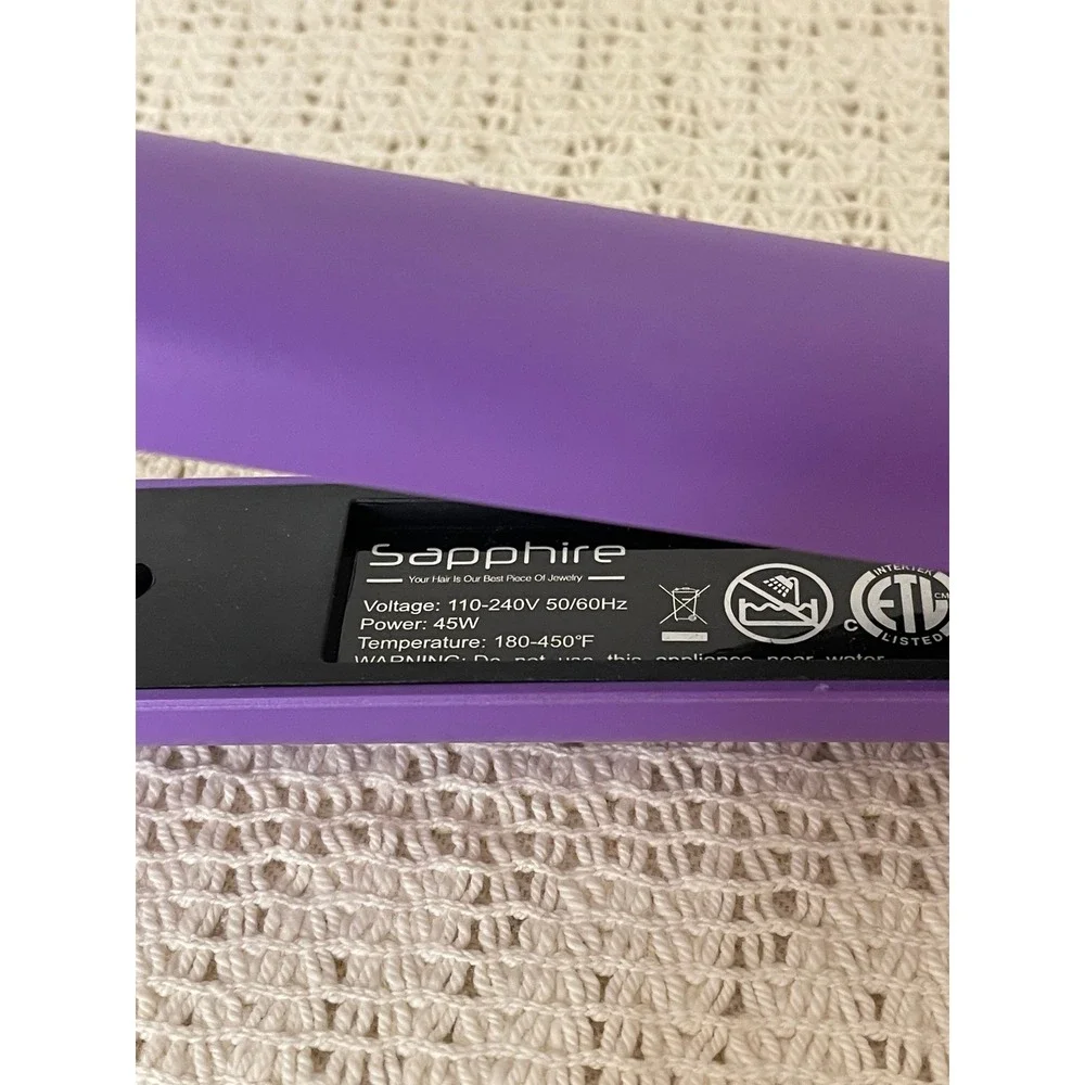 Sapphire Professional Hair Straightener Purple Flat Iron Adjustable 180-450F